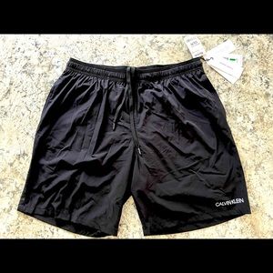 Calvin Klein Men's Elastic Waist Swim Trunk Large
